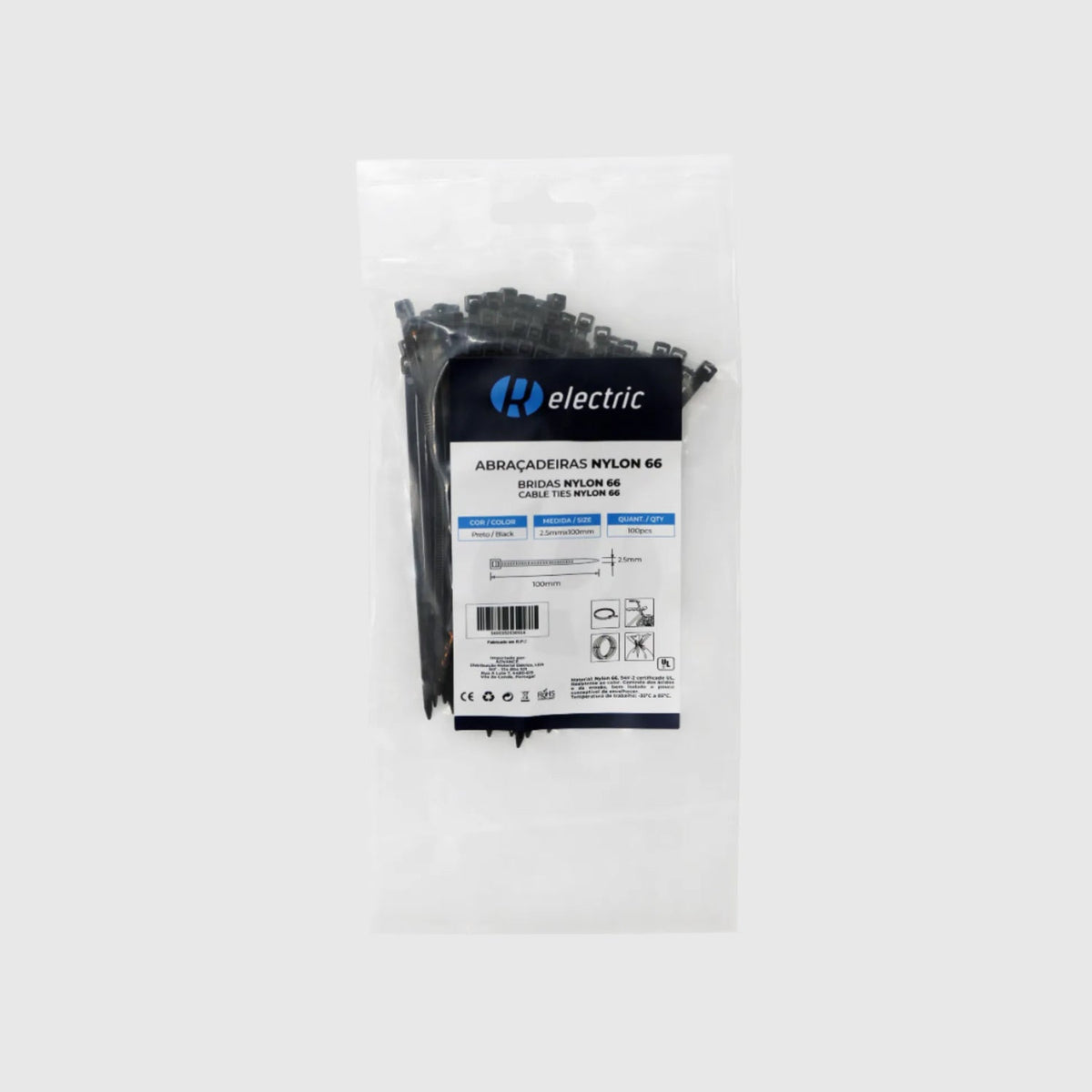 Bridas de nailon 66 - Pack de 100