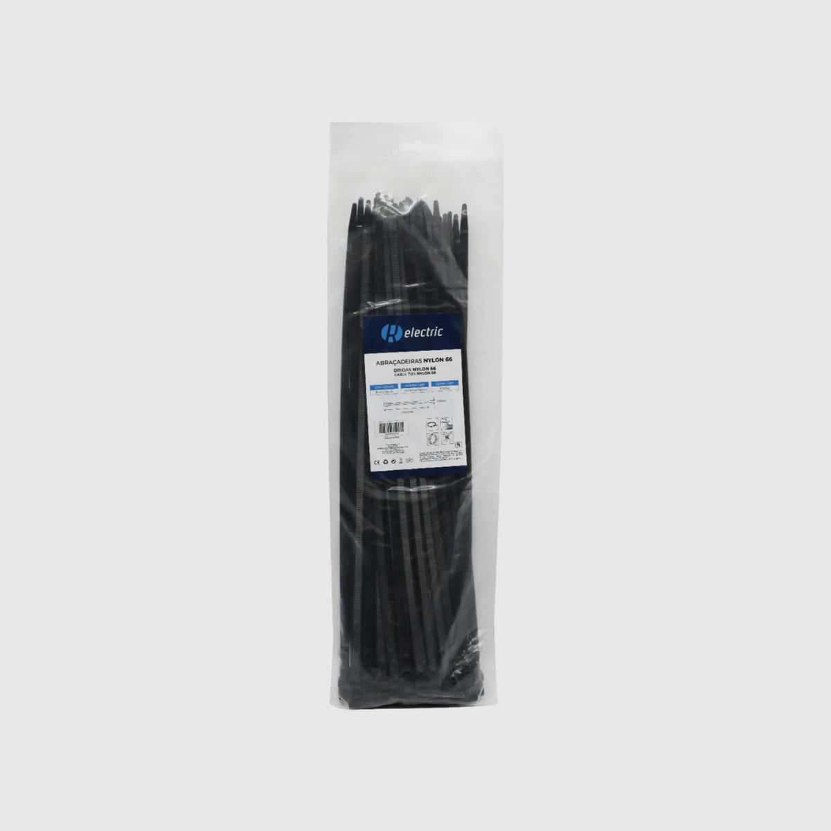 Bridas de nailon 66 - Pack de 100 Negro 7,6 × 450 mm