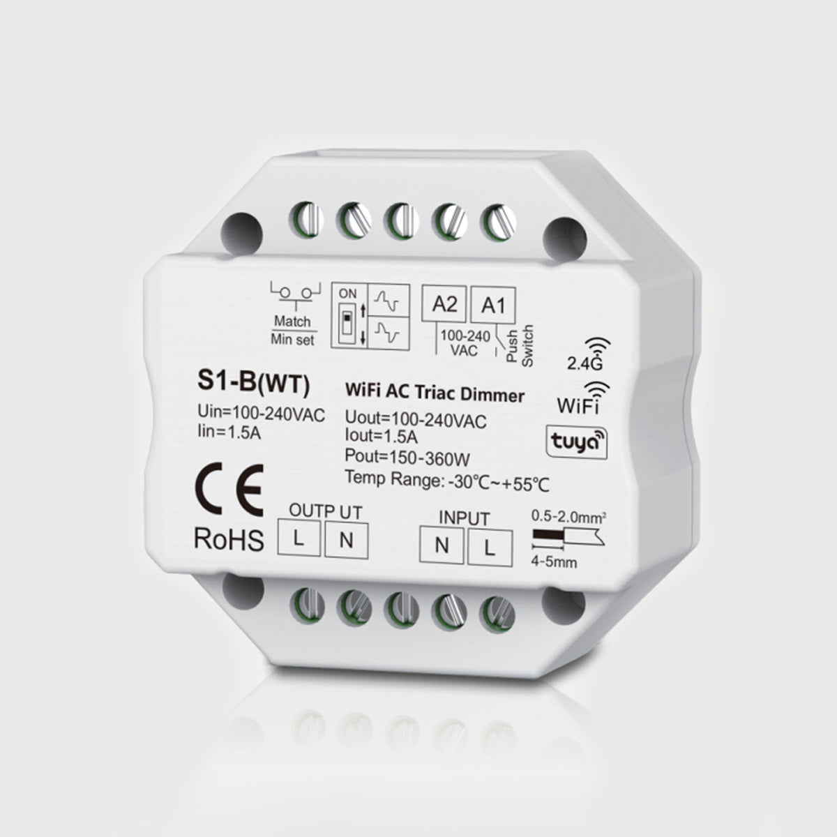 Regulador De Intensidad Wifi AC Triac RF2.4 GHZ + Regulación Por Pulsación - 37690 - imagen 1