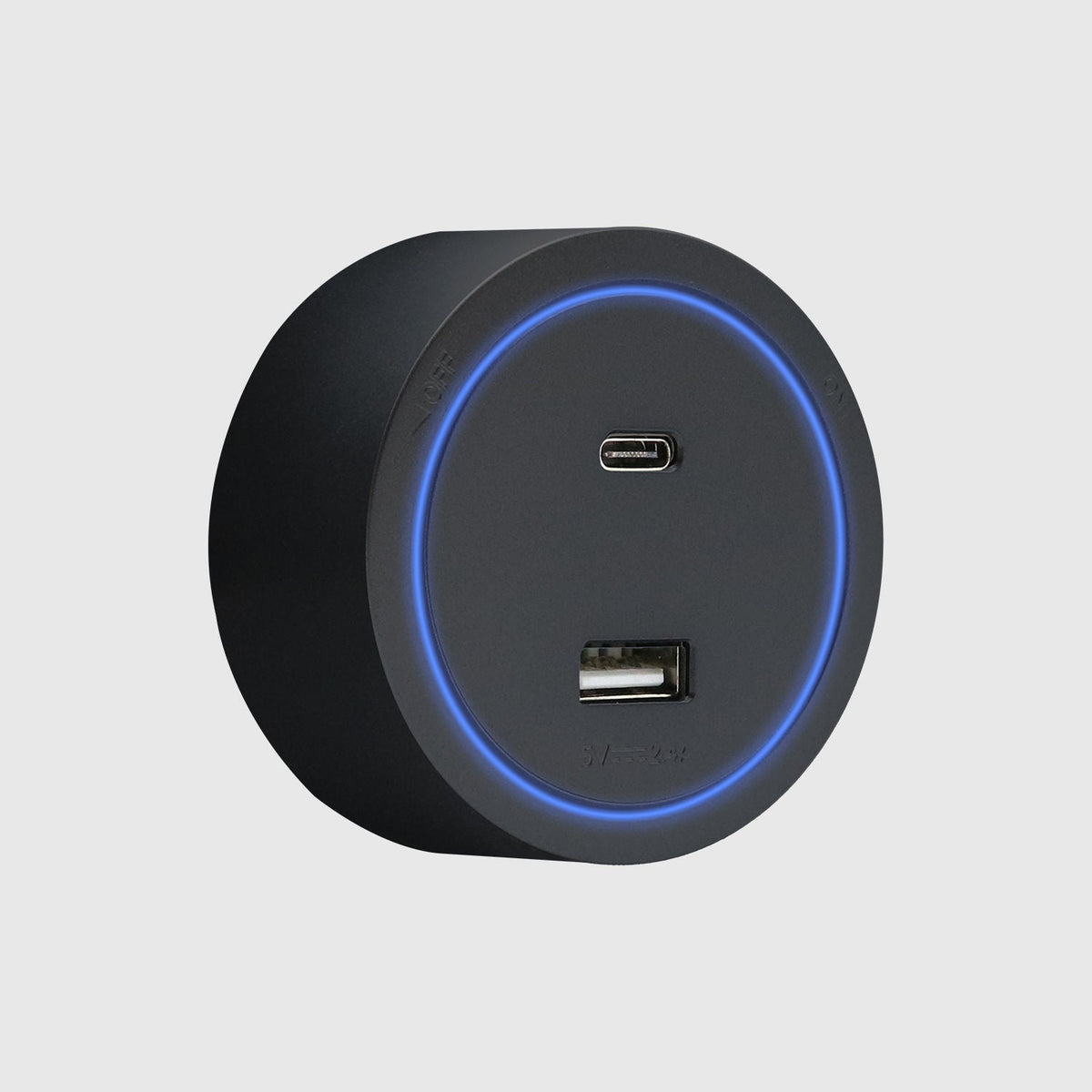 Enchufe magnético USB A+C negro Con LED