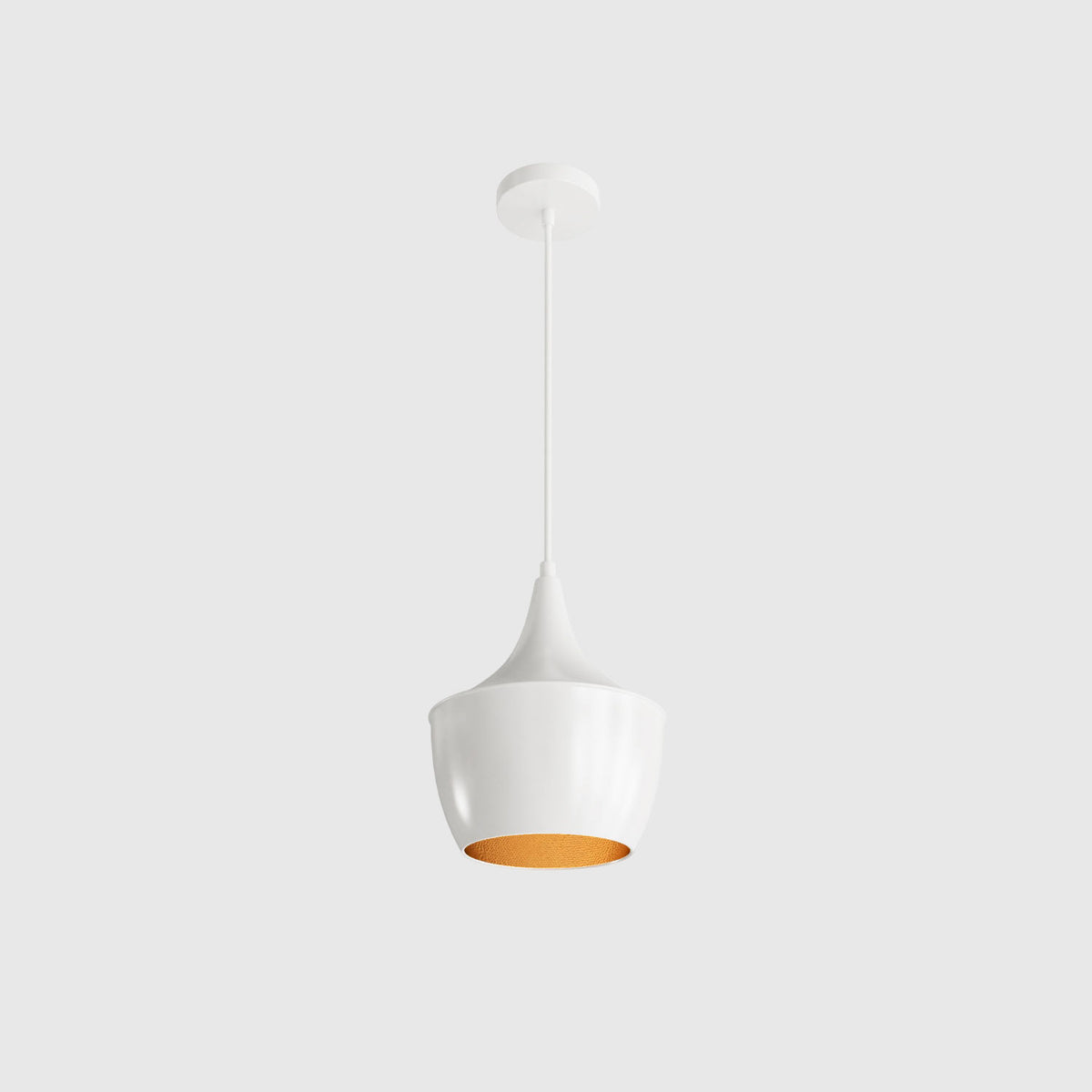 Lámpara Suspendida E27 Con Interior Dorado Blanco Ø20 X 35 Cm - 42595 - imagen 1