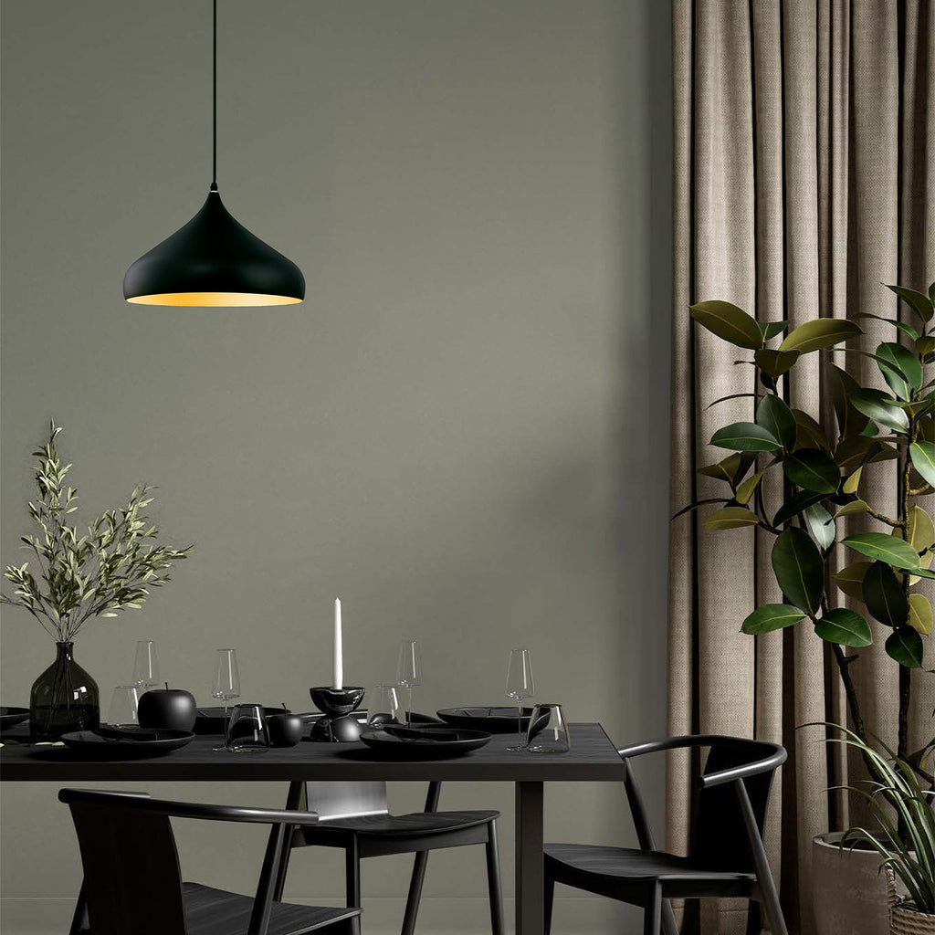 Lámpara de techo De Aluminio Ø 40 Cm Negro y Dorado - 42601 - imagen 2