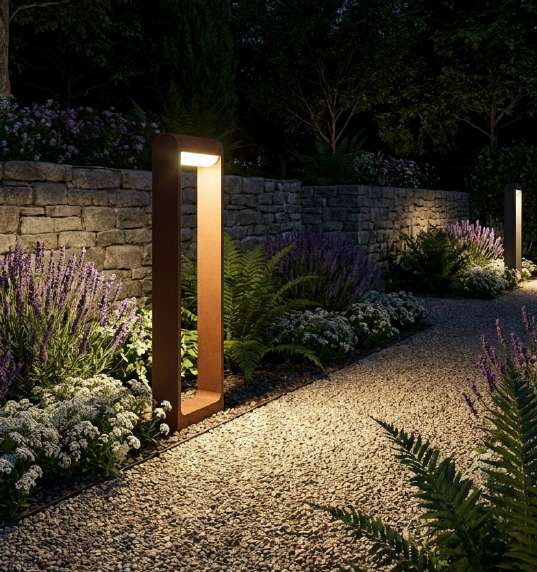 Baliza LED de Jardín 0230 IP65 12W 820lm 3000K Corten 600mm