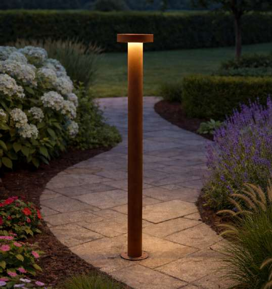 Baliza LED de Jardín 0231 IP65 12W 800lm 3000K Corten 800mm