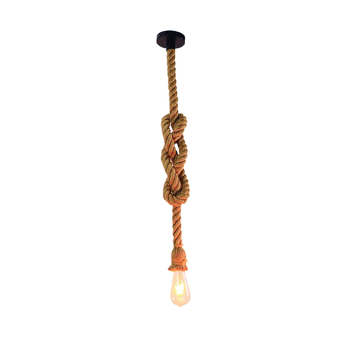 Lámpara suspendida de sisal y negro E27, referencia 49471, producto