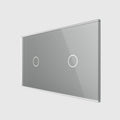 Panel doble para dos teclas simples de cristal Livolo gris BB-C7-C1/C1-15