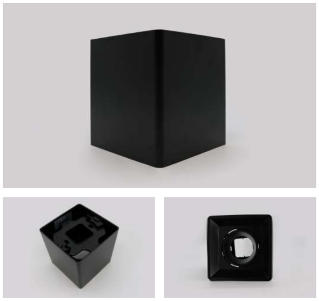 Aplique de techo GU10 cuadrado negro
