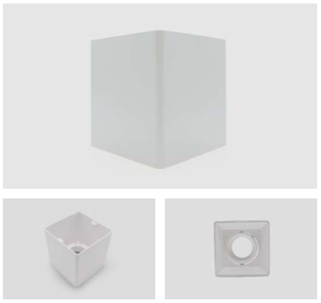 Aplique de techo GU10 cuadrado blanco