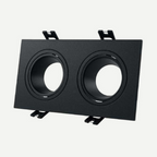 Aro GU10 doble basculante retranqueado negro