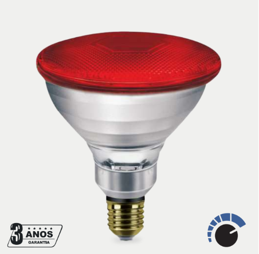 Bombilla PAR38 E27 Infrarroja Regulable 175W Roja 230V