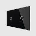 Panel doble para dos teclas simples de cristal Livolo negro VL-P701/01-4B