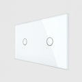 Panel doble para dos teclas simples de cristal Livolo blanco VL-P701/01-4W