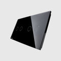 Panel doble para dos teclas dobles de cristal Livolo negro VL-P702/02-4B