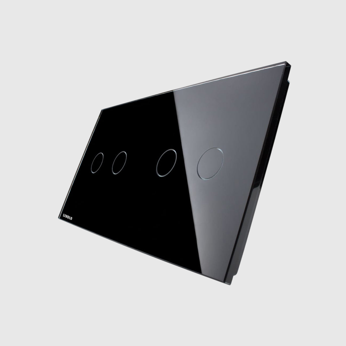 Panel doble para dos teclas dobles de cristal Livolo negro VL-P702/02-4B