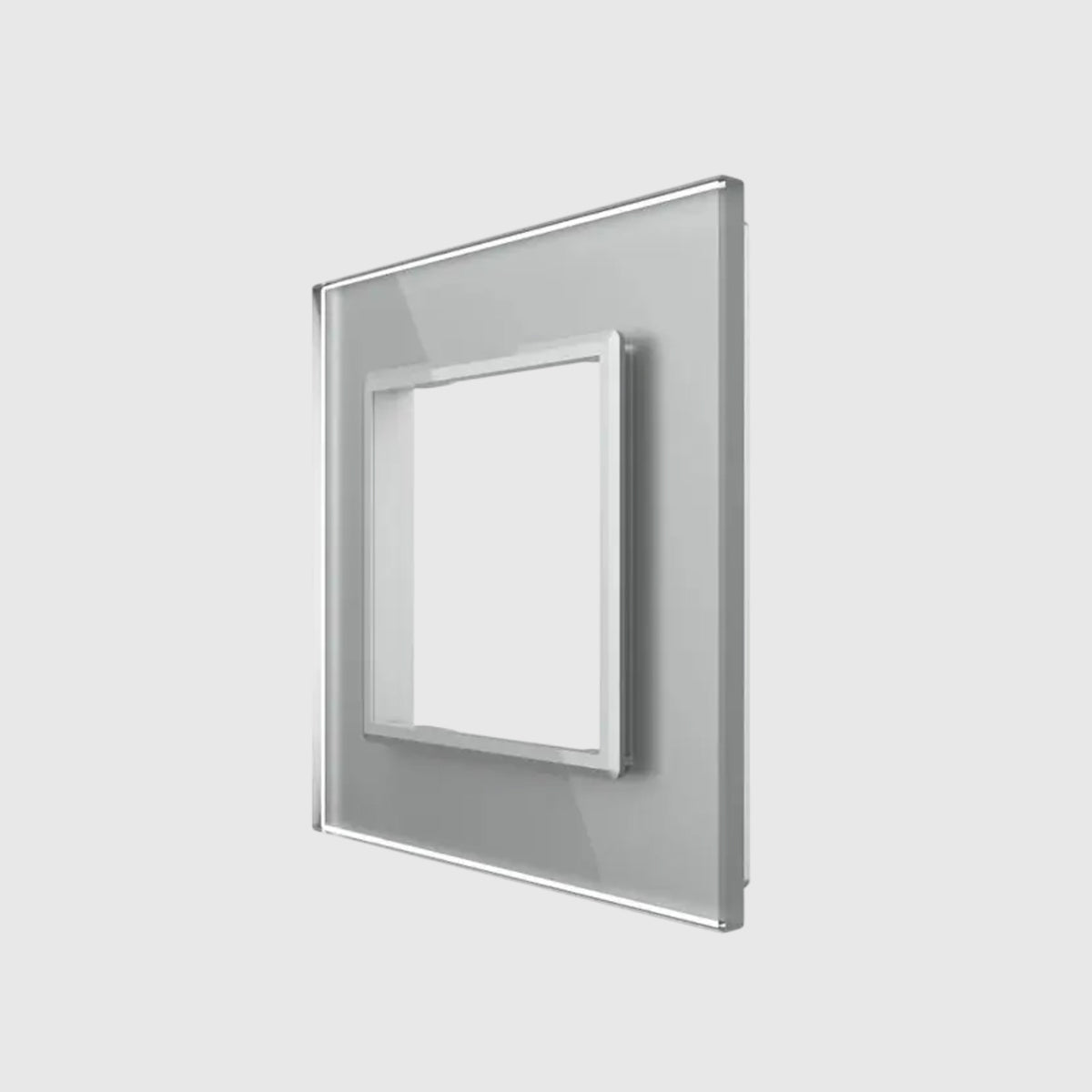 Marco para enchufe de cristal Livolo gris VL-P7E-2I
