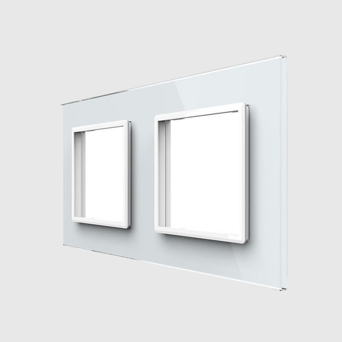Marco doble para dos enchufes de cristal Livolo blanco VL-P7E/E-4W