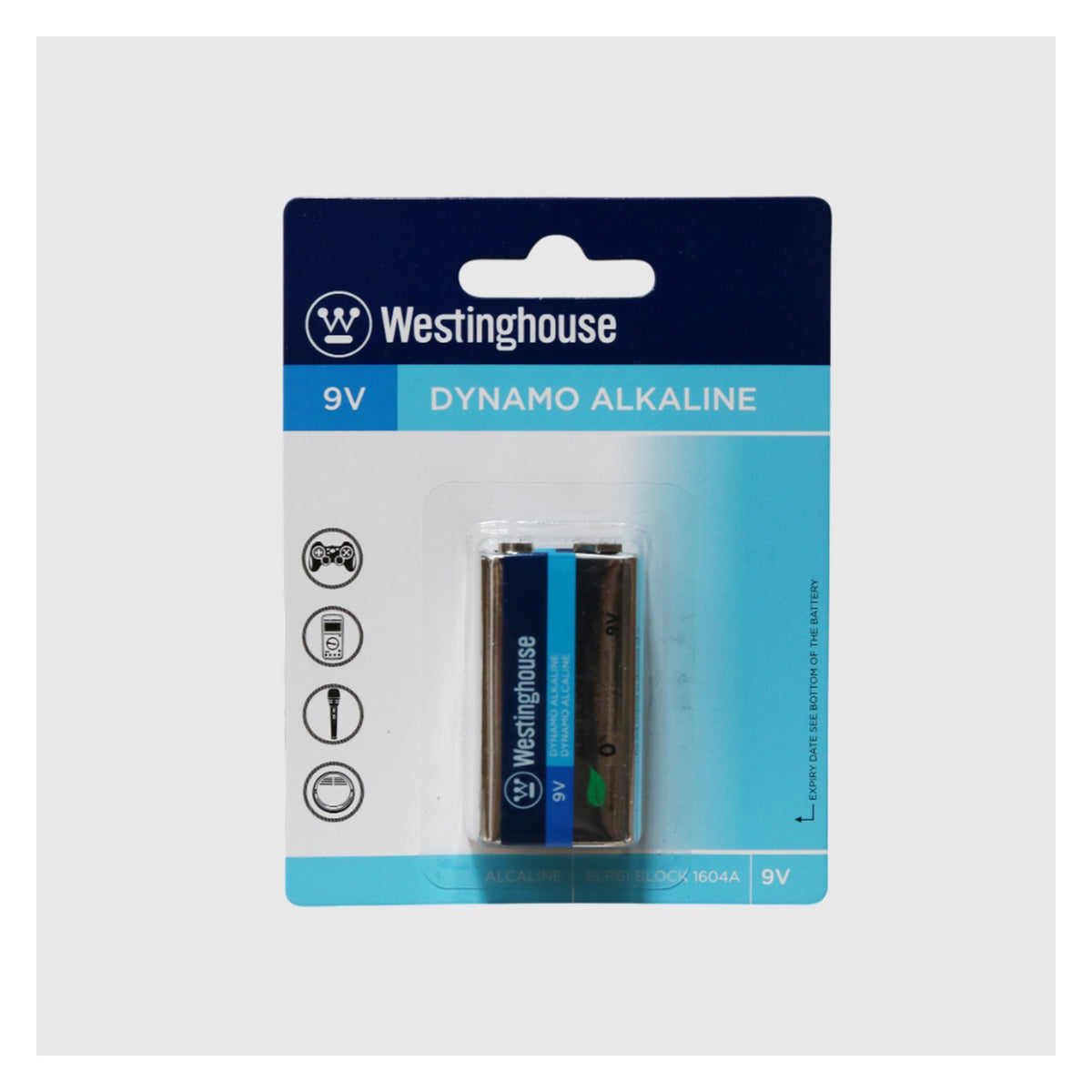 Pila alcalina Westinghouse 9 V blíster de 1 unidad — vista principal — SKU 6LR61-BP1