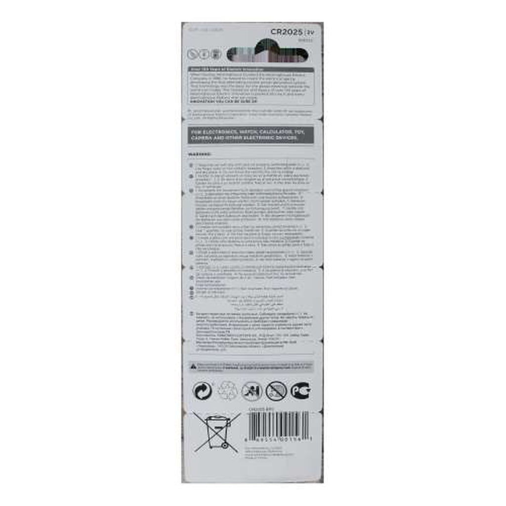 Pila de litio Westinghouse CR2025 blíster de 5 unidades — detalle — SKU CR2025-BP5