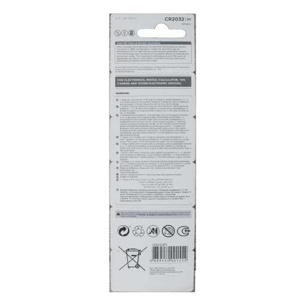 Pila de litio Westinghouse CR2032 blíster de 5 unidades — detalle — SKU CR2032-BP5