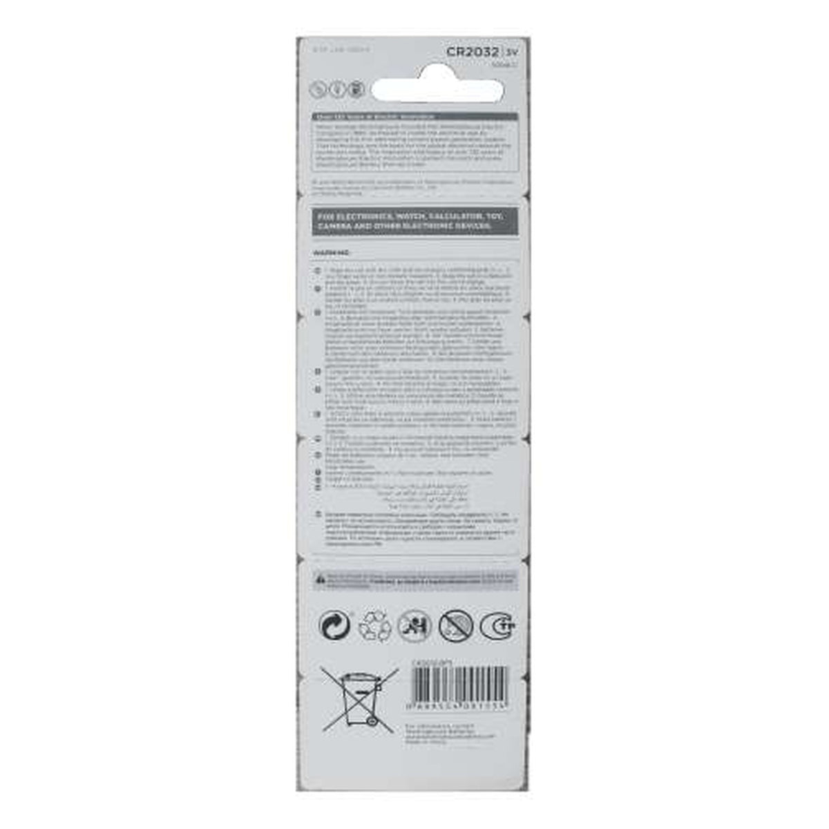 Pila de litio Westinghouse CR2032 blíster de 5 unidades — detalle — SKU CR2032-BP5