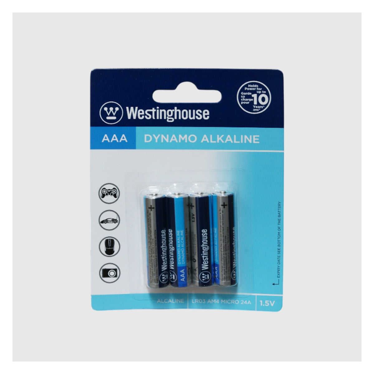 Pila alcalina Westinghouse AAA blíster de 4 unidades — vista principal — SKU LR03-BP4