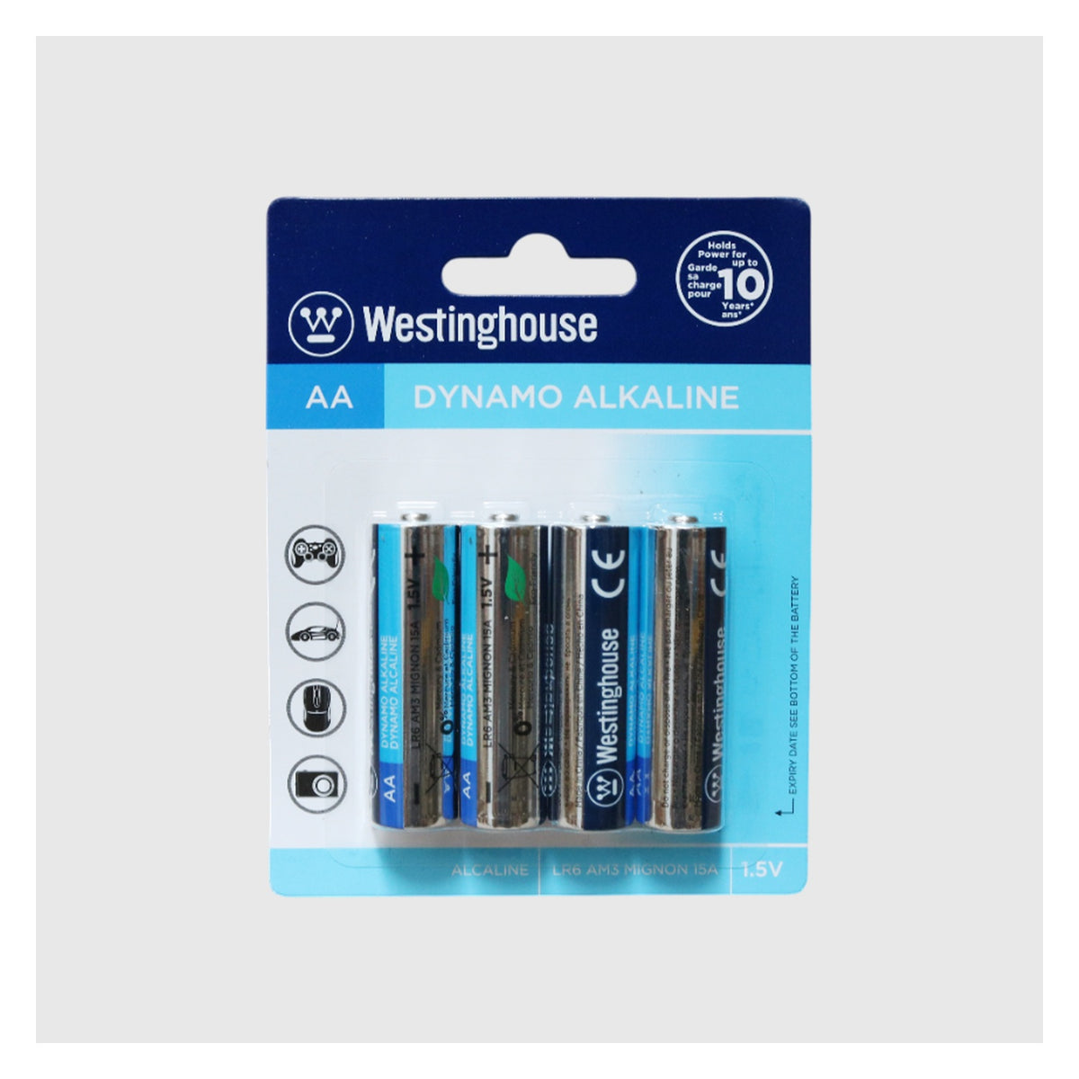 Pila alcalina Westinghouse AA blíster de 4 unidades — vista principal — SKU LR6-BP4